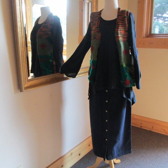 Tommy Hilfinger Button Front Skirt with Oh My Gauze Top & Hand Knitted Vest - Picture 9 of 12